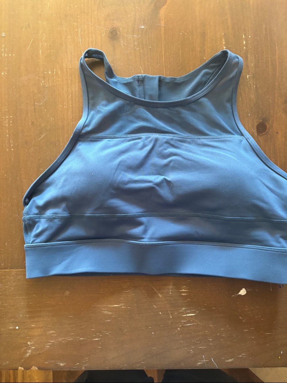 High-Neck Performance Sports Bra in Deep Blue